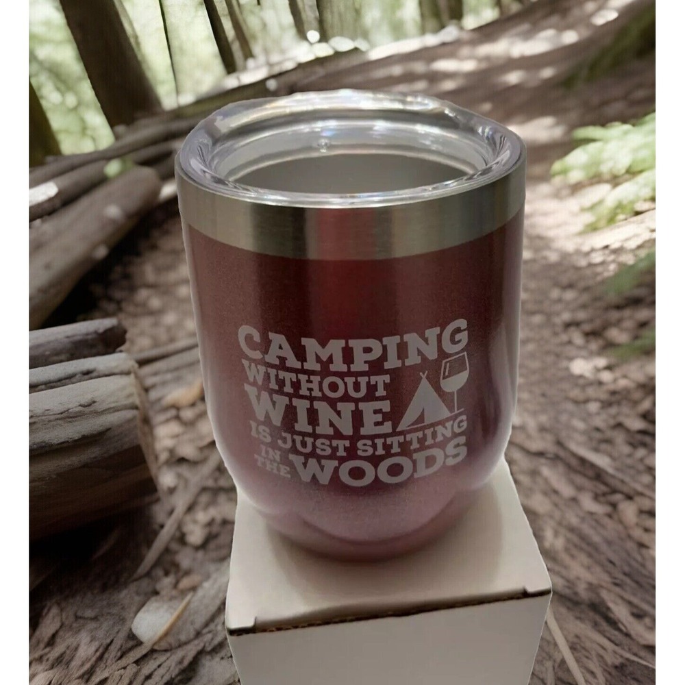 Insulated Tumbler Cup Travel Mug Camping Without Wine Glass Woods 12 oz NEW Gift